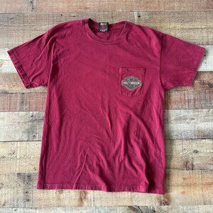 Harley Davidson Anchorage Alaske Short Sleeve Pocket Graphic Tee T-shirt in Red